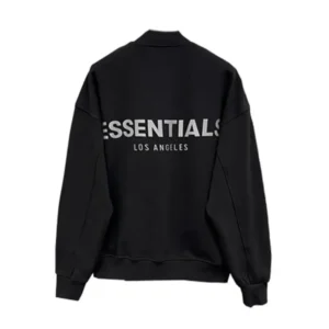 Black Essentials Men Baseball Los Angeles Jacket